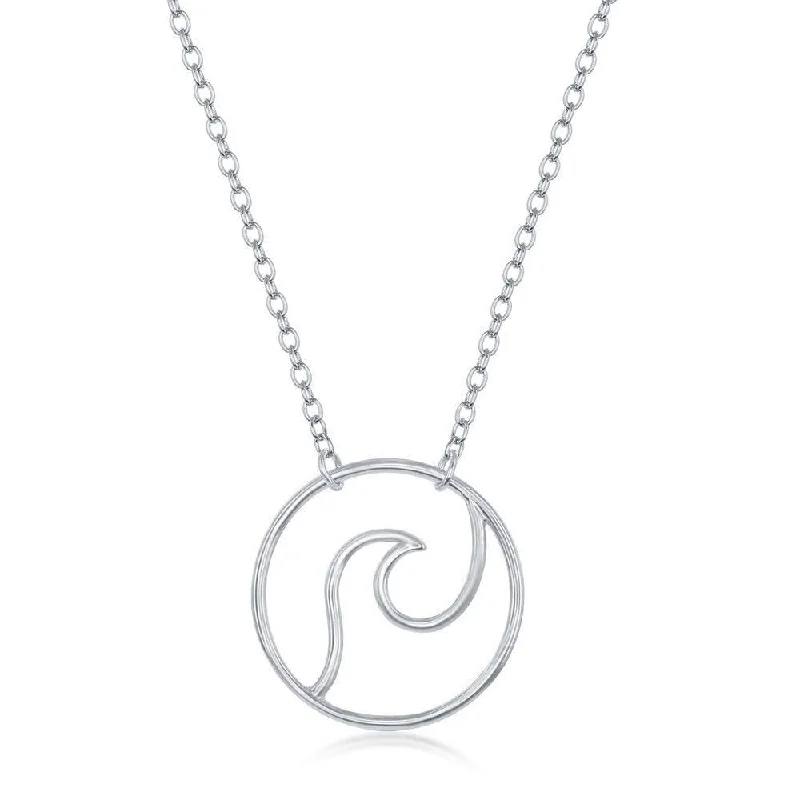 Best necklaces and pendants with minimalist pendants for a sleek, understated look-Sterling Silver Wave Design Necklace