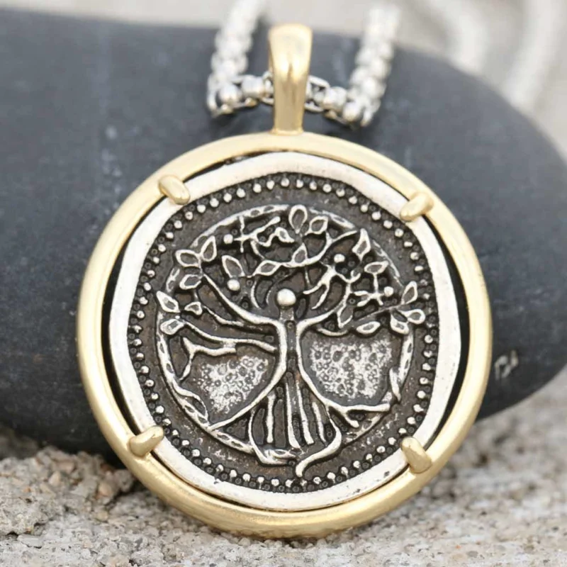 Necklaces and pendants with leaf-shaped designs for an earthy, organic feel-Tree of Life Ancient Medallion Necklace