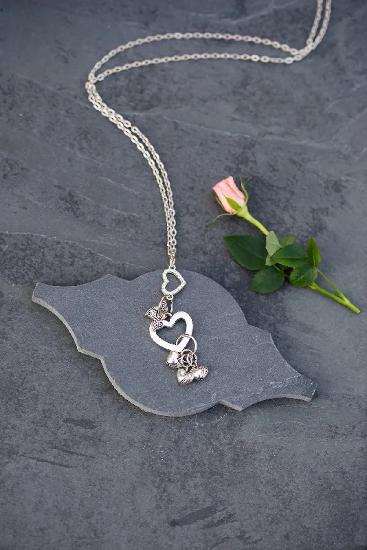 Necklaces and pendants with lotus flower designs for a spiritual, peaceful vibe-Clustered Heart Necklace