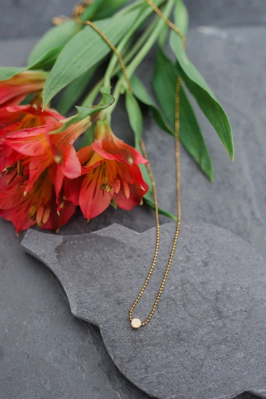 Elegant necklaces and pendants with onyx stones for a sleek, polished look-Gold Petite Circle Necklace