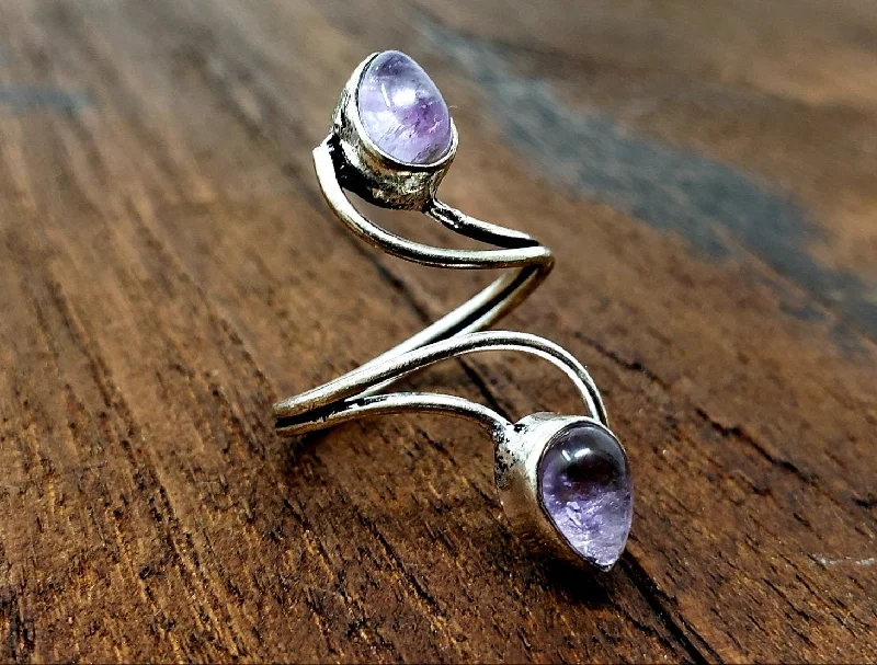 Rings with tourmaline gems for bold hues -Amethyst Vortex Ring