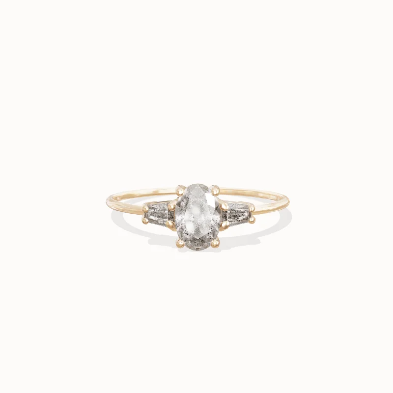 Rings with adjustable bands for perfect fit -Tara Diamond Ring - 0,58ct Salt & Pepper Diamonds